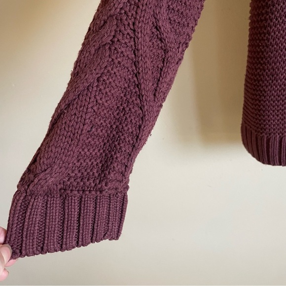 Noisy May Cable Knit Sweater Burgundy Size Large - Picture 7 of 8